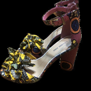 Gianni Bini Size 8.5 Pink, Yellow, Blue Ankle Strap Peep Toe Stylish Sandal